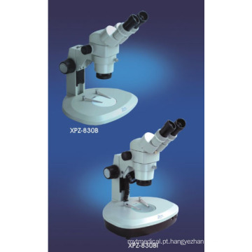 Microscópio estéreo e microscópios de zoom